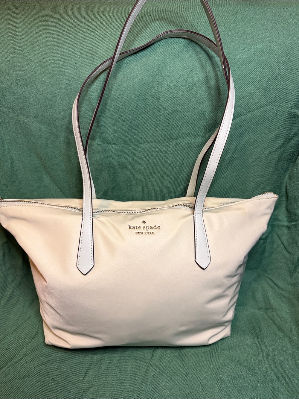 kate spade Mint green leather tote with dual straps